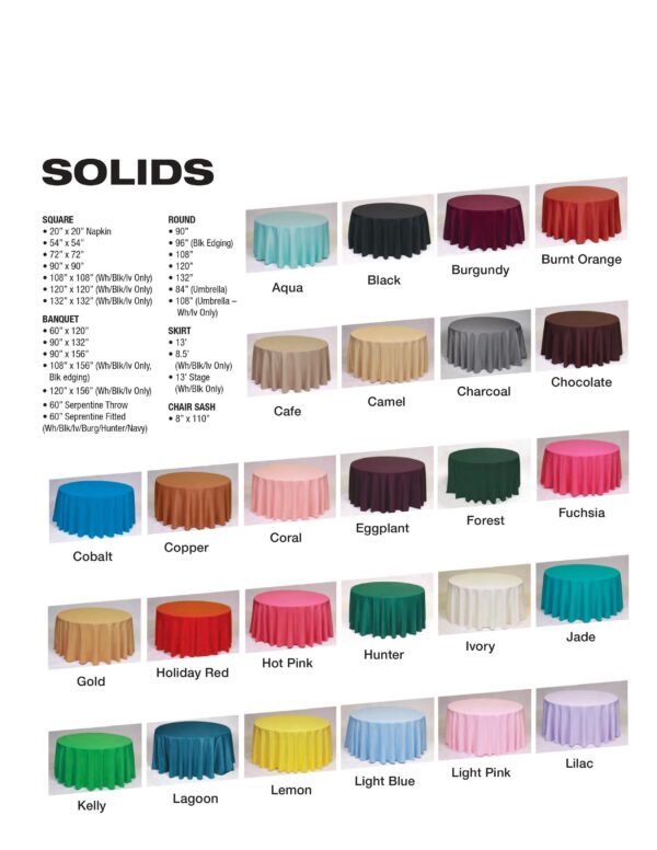 Solid Polyester Linens