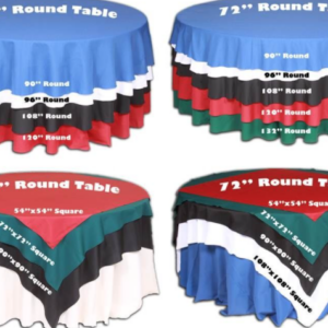 Round Table Linen Sizes Click Image to See Sizing Chart