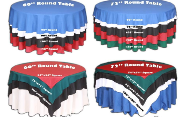 Round Table Linen Sizes Click Image to See Sizing Chart