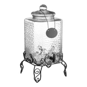 5 Gallon Hammered Glass Beverage Dispenser