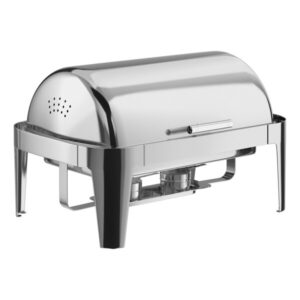 Roll Top Chafing Dish 8 Quart Polished Stainless